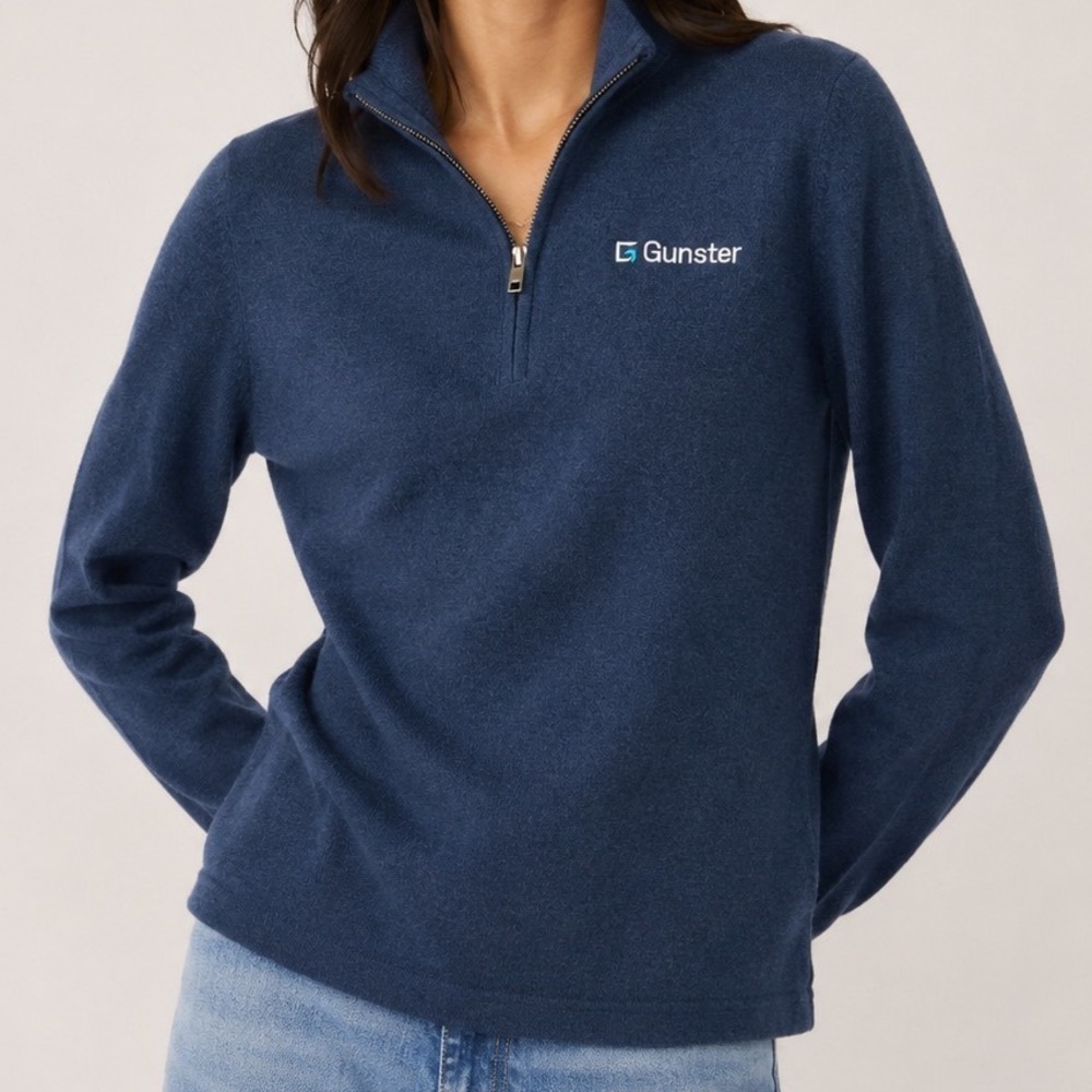 Charles River Apparel Mystic Quarter Zip Pullover Navy Heather Womens Small NWT